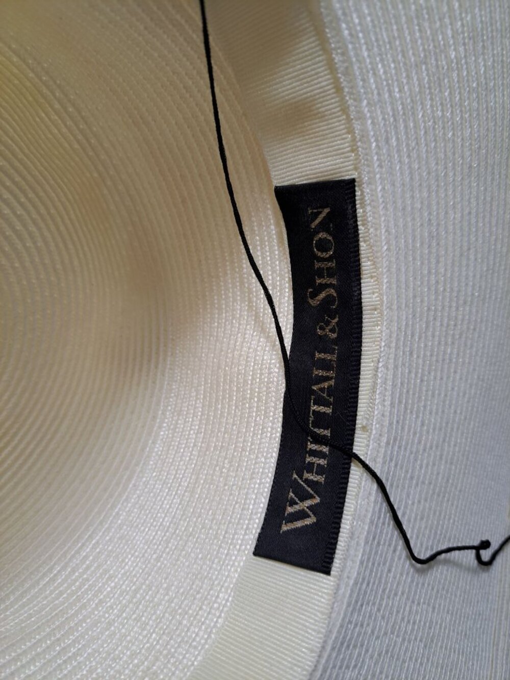 Whittall & Shon Kentucky Derby Hat White Wide-Brim Church Pearl Accents Formal - Picture 4 of 9